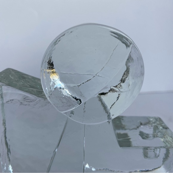 Swedish Wiesenthal Hutte Wiesenthalhutte Angel Ice Glass Candle Holder Vintage - Picture 11 of 16